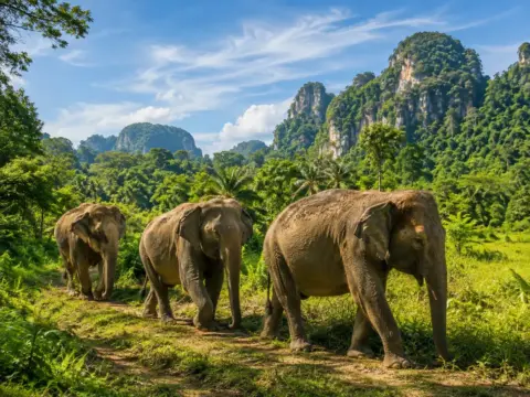 Elephants in Krabi
