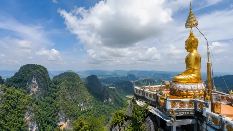Buddhist temple buildings at Tiger Cave Temple in Krabi